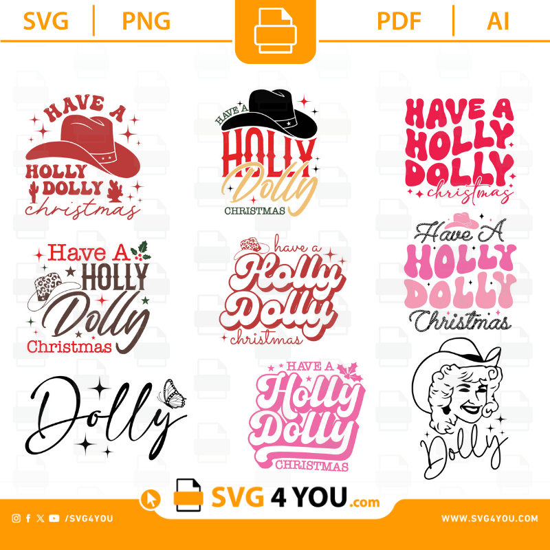 Holly Dolly Bundle holly dolly christmas svg